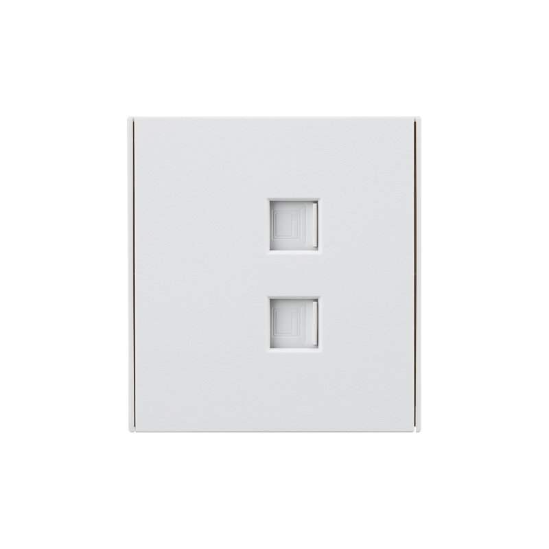 KRANZ STRONG Розетка компьютерная двойная RJ45+RJ45 кат6 с/у жемчуг , с 1-пост. рамкой