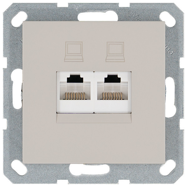 Jasmart G Тауп Розетка RJ45 2-ая, 6 категория