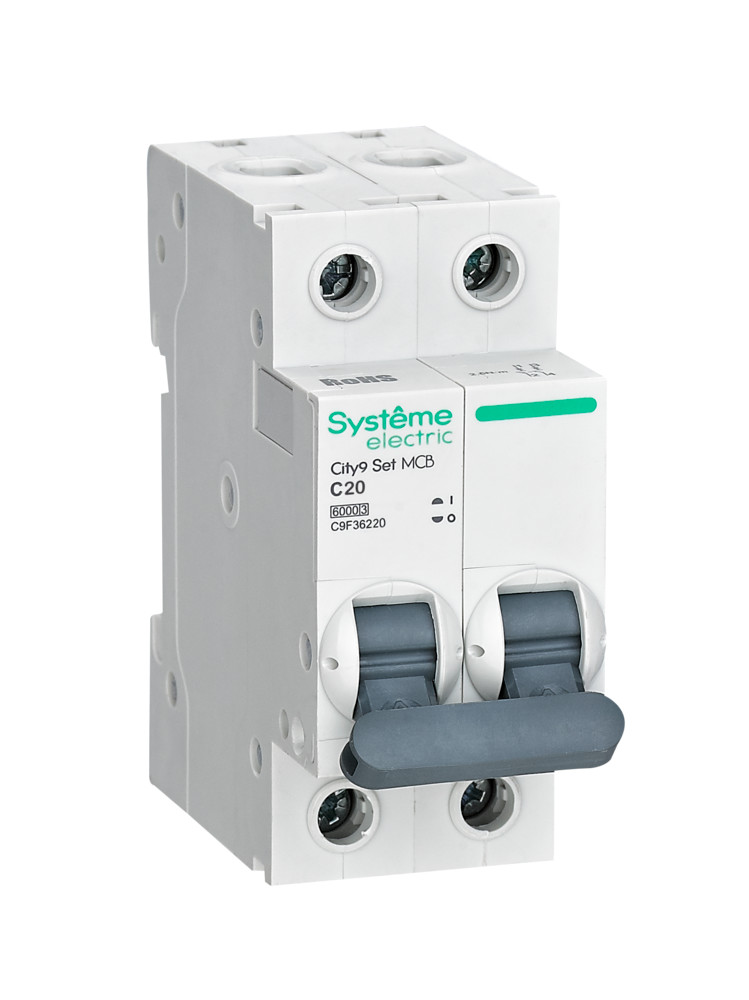 Systeme Electric City9 Set Автоматический выключатель (АВ) С 20А 2P 6kA 230В