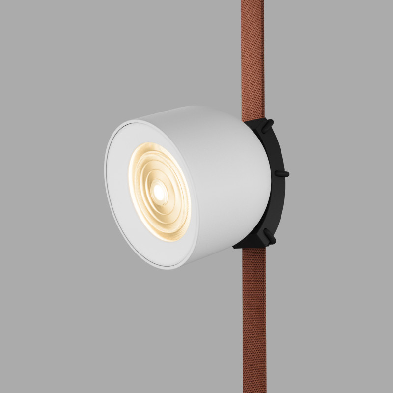 Denkirs DK5541-WH+BK Поворотный трековый светильник Belty Spot со светодиодом d100mm H107mm 48V 12W 38° 3000K IP20 белый с черным алюминий