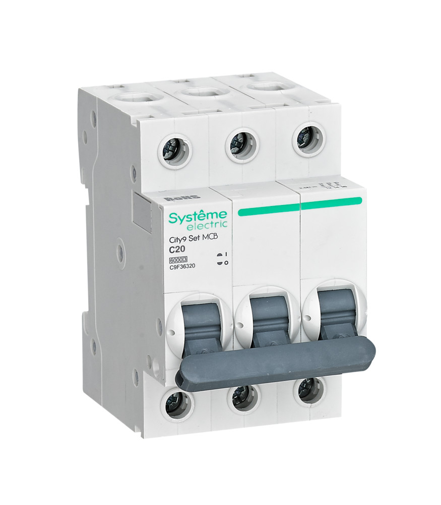 Systeme Electric City9 Set Автоматический выключатель (АВ) С 20А 3P 6kA 400В
