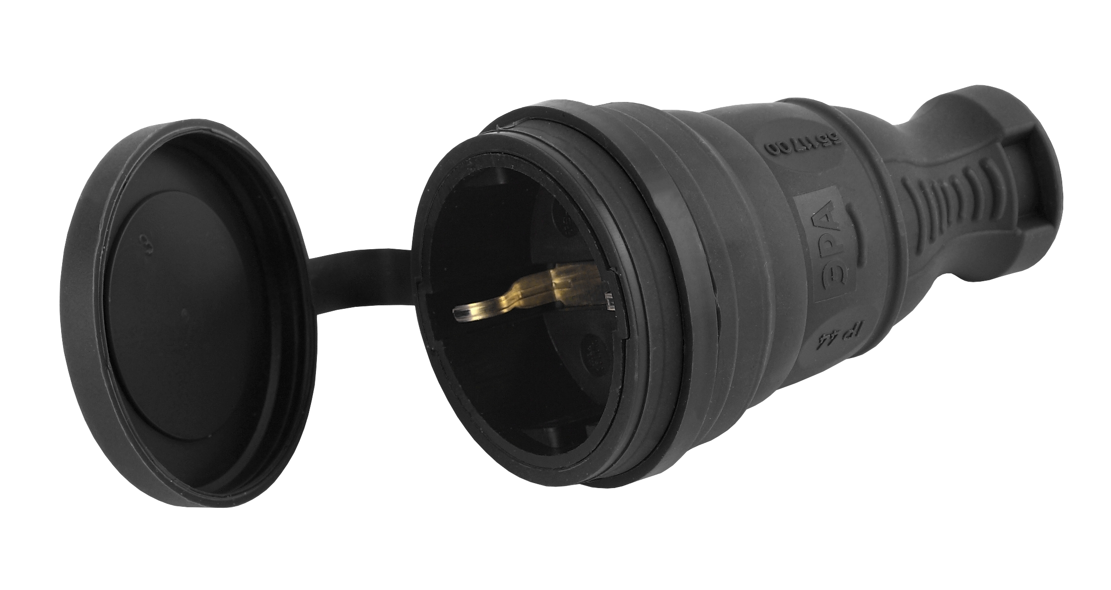 ЭРА Розетка R8-B-IP44 каучуковая c заземлением прямая 16A IP44 черная