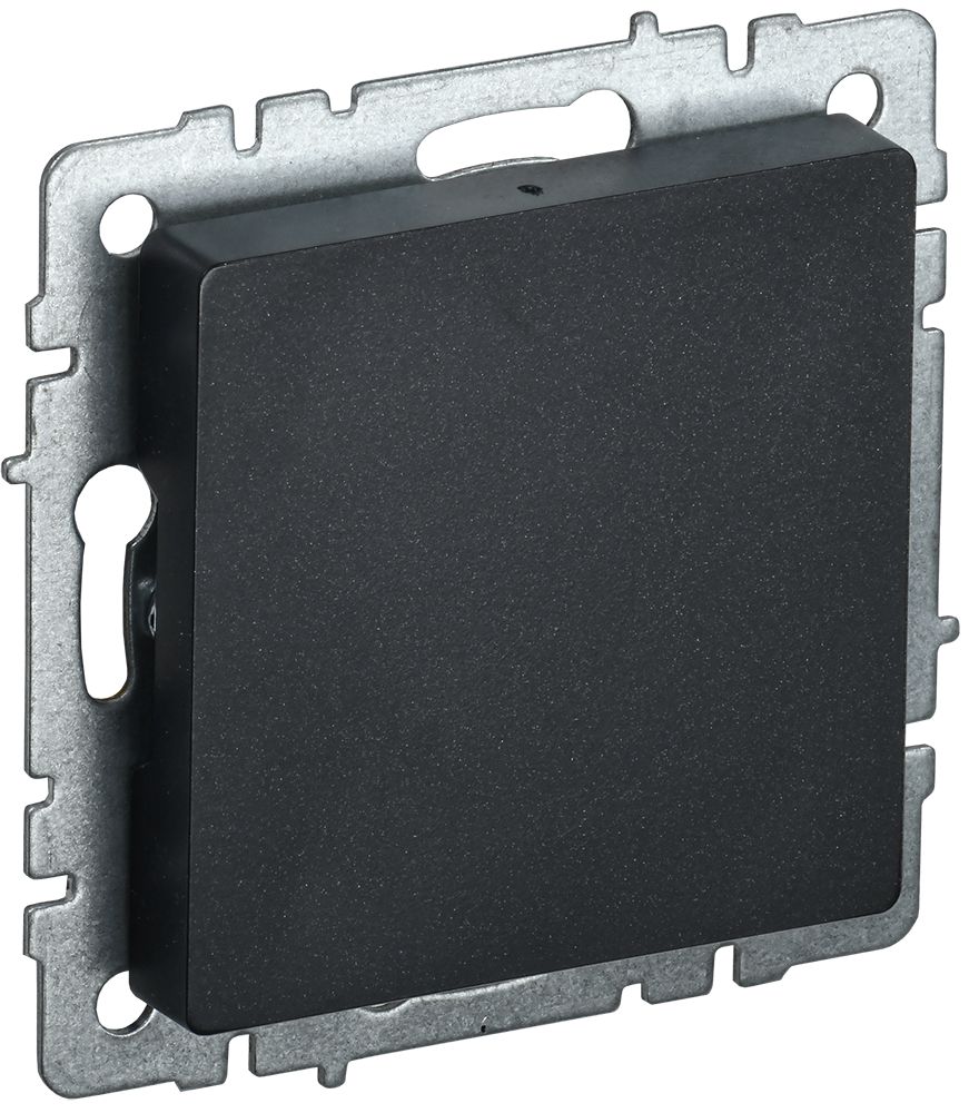 IEK BRITE BASE Черный Заглушка c суппортом МЗ10-БрЧ