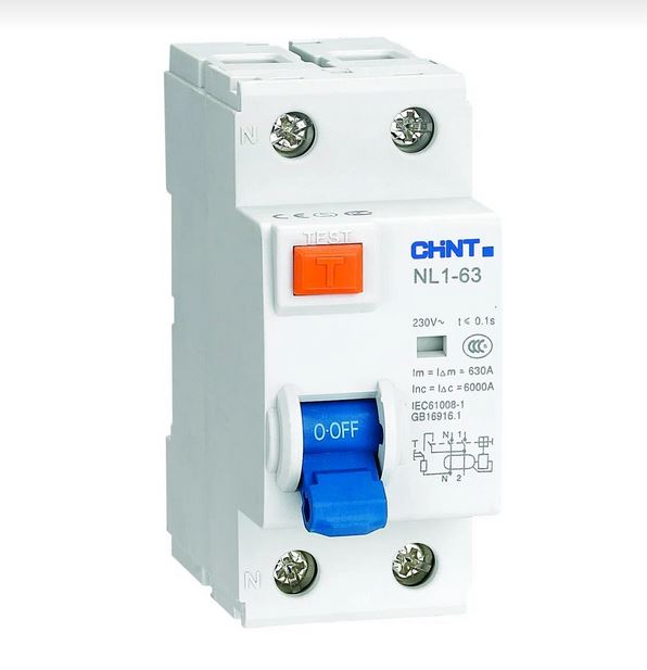 CHINT УЗО NL1-63 6kA 2P 63A 100mA тип AC (R)