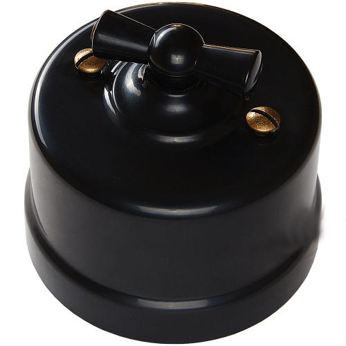 BIRONI Лизетта Пластик Черный Выключатель проходной 1-кл
