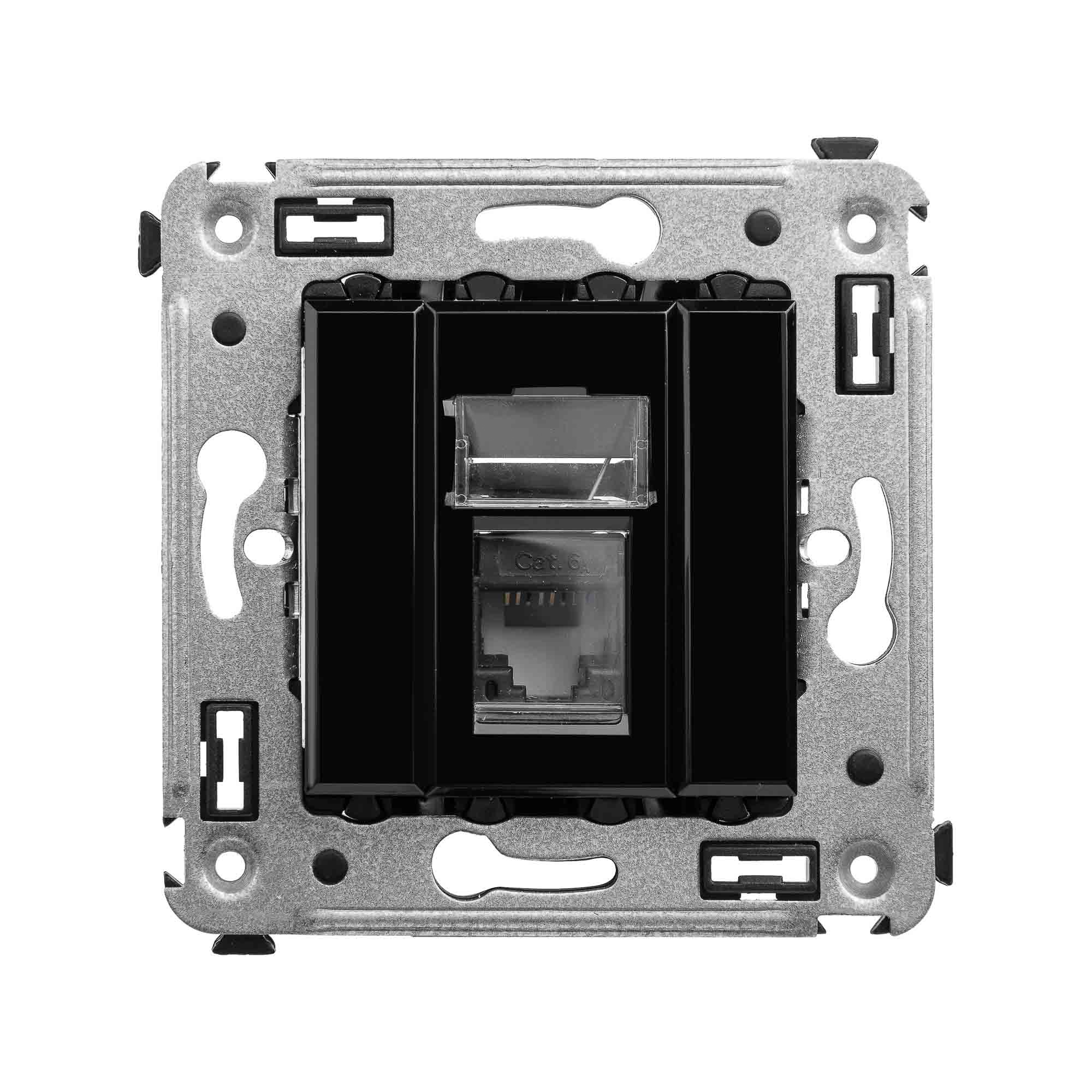 DKC Avanti Черный квадрат Компьютерная розетка RJ-45 один  категория  6А