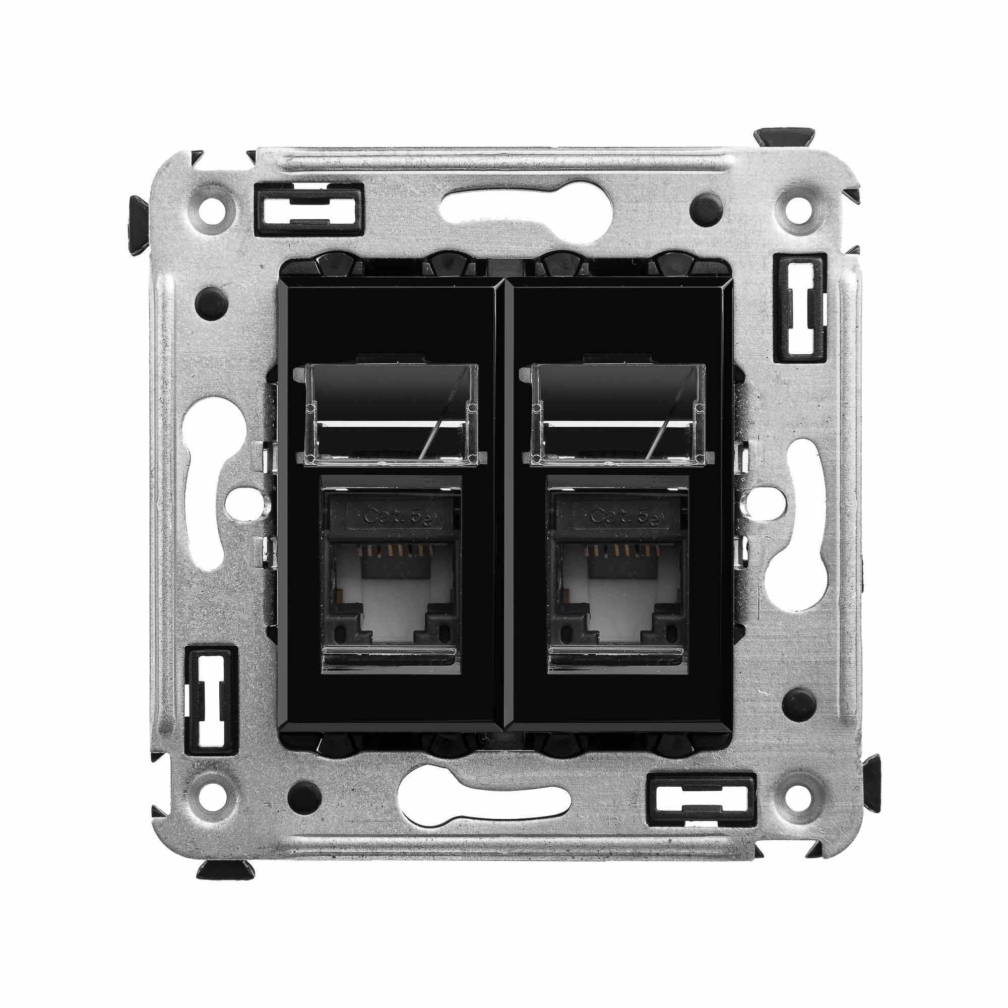 DKC Avanti Черный квадрат Компьютерная розетка RJ-45 двойная  категория 5e