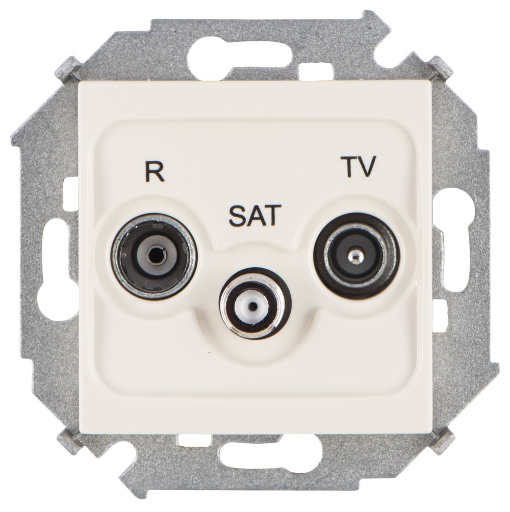 Simon 15 Бежевая Розетка R-TV-SAT одиночная, винт.зажим