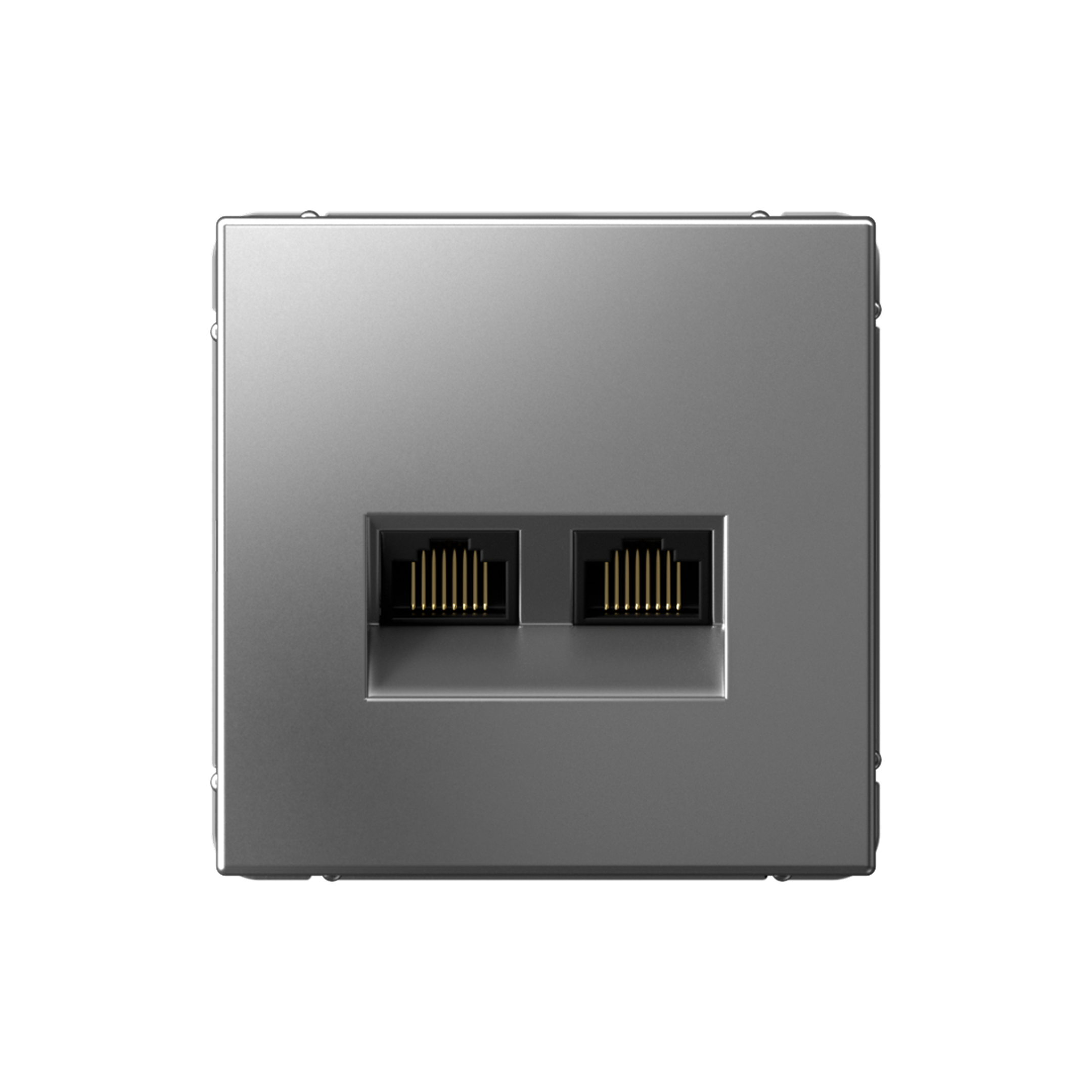 Systeme Electric ArtGallery Сталь Розетка двойная компьютерная RJ45+RJ45, кат. 5е, механизм