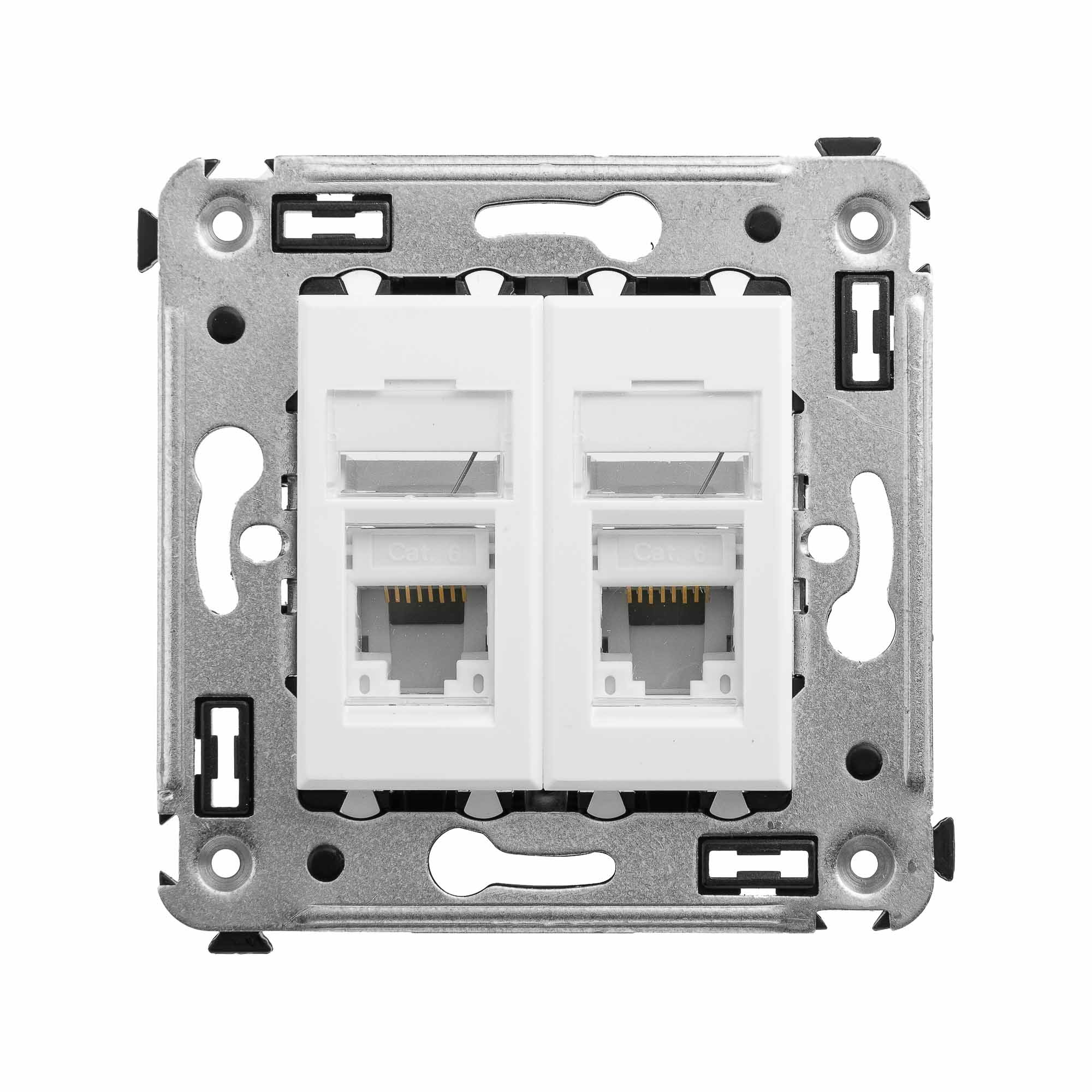 DKC Avanti Белое облако Компьютерная розетка RJ-45 двойная  категория 6