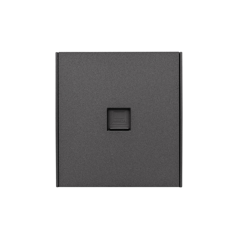 KRANZ STRONG Розетка компьютерная RJ45 кат6 с/у графит, с 1-пост. рамкой