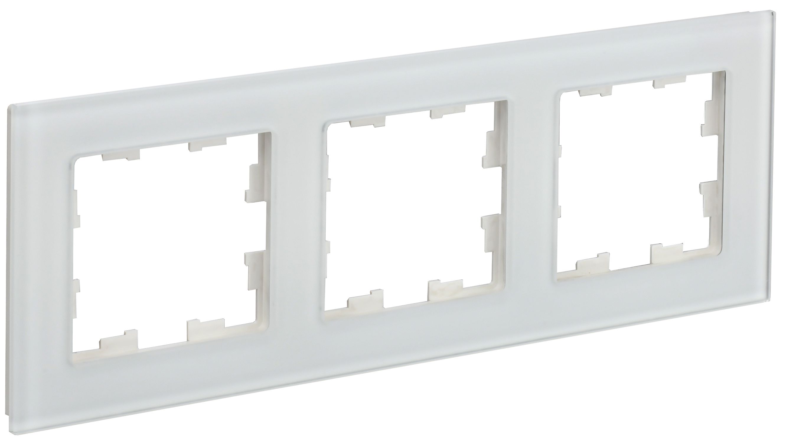 IEK BRITE DECOR Белый матовый стекло Рамка 3-м РУ-3-2-Бр