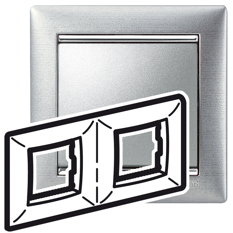 Legrand Valena Алюминий матовый Рамка 2-ая гориз