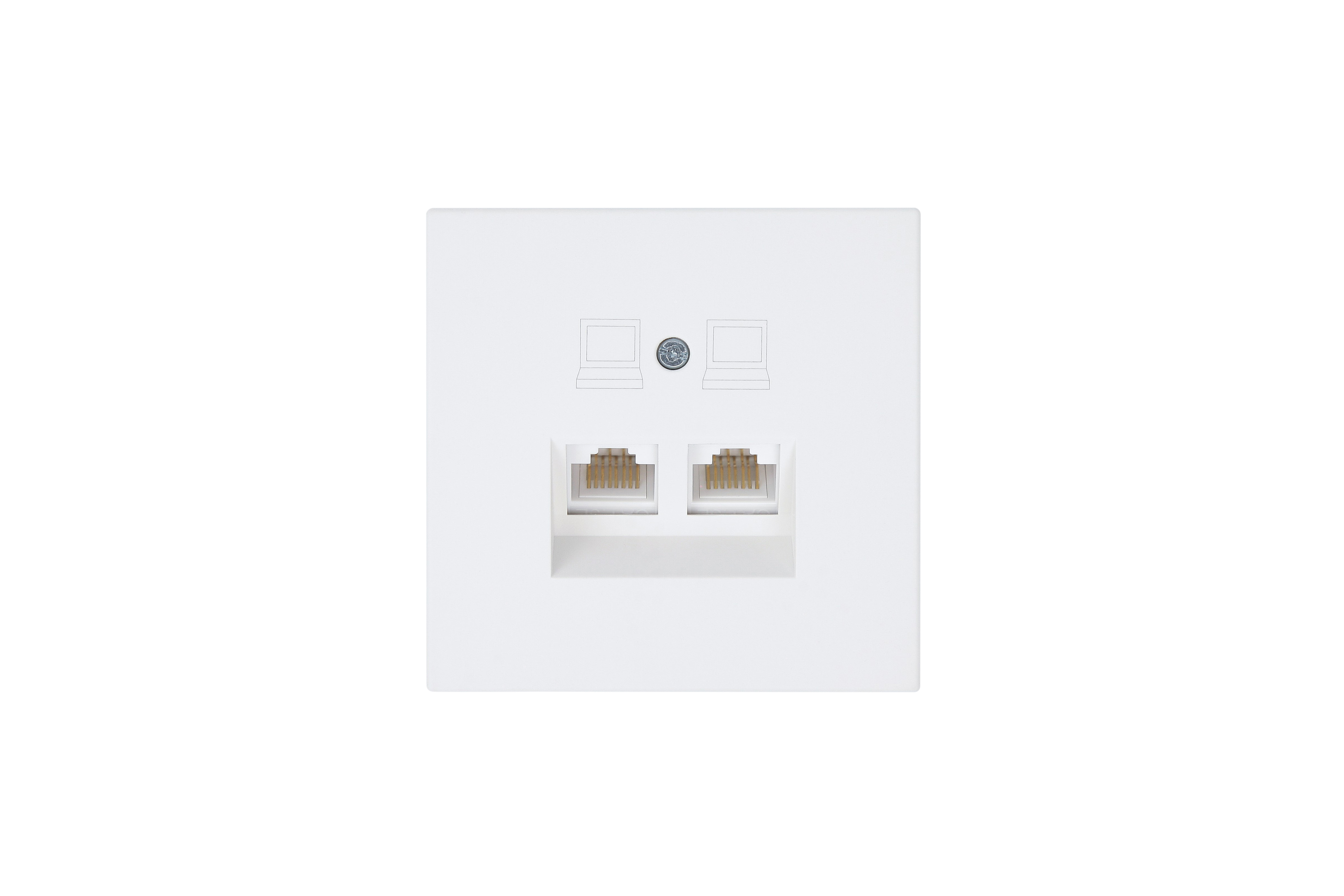 Jasmart FD Матовый белый (soft touch) Розетка RJ45 2-ая, 6 категория