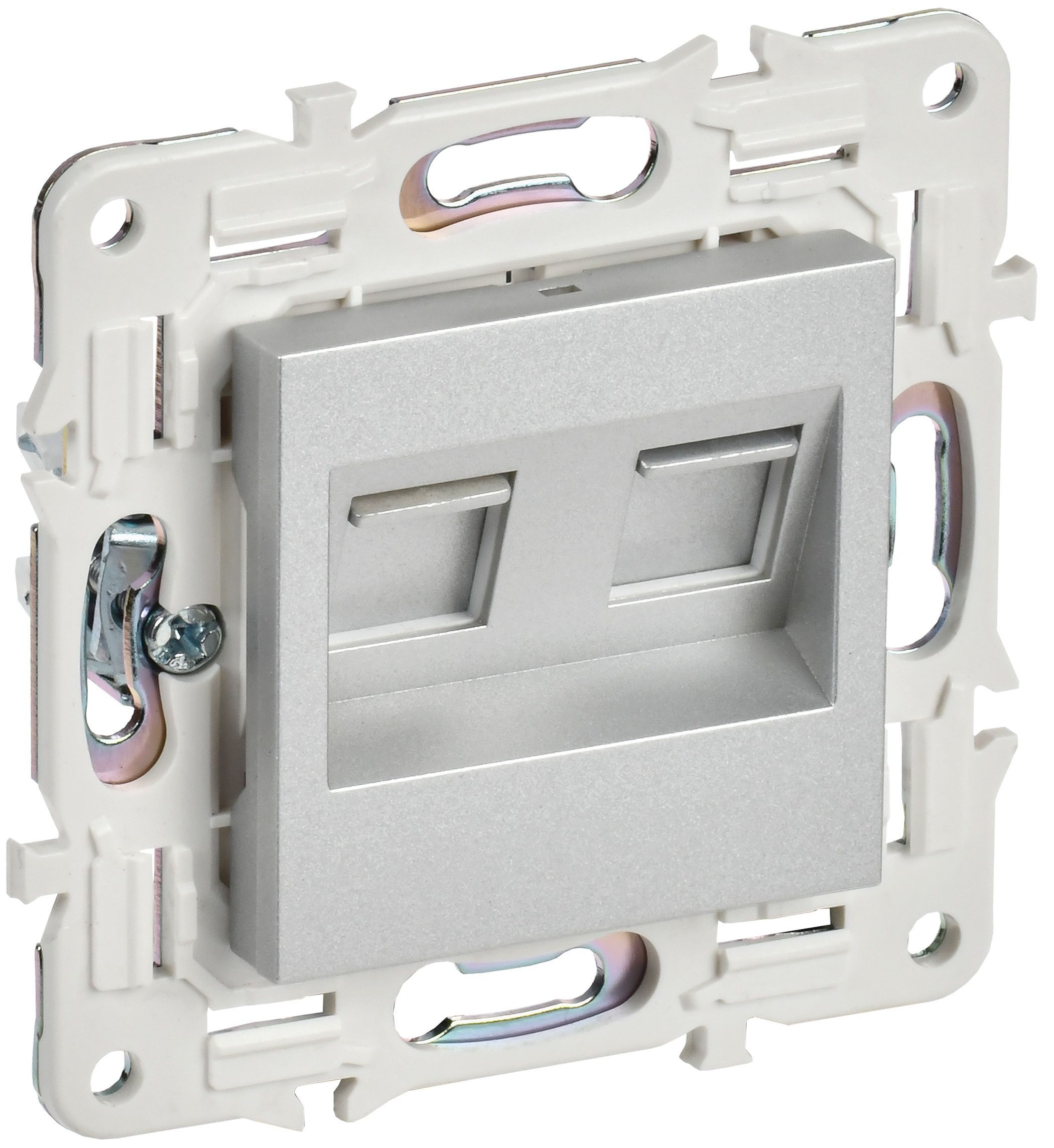 IEK SKANDY Серебряный Розетка компьютерная двойная RJ45 кат.6 SK-K04S