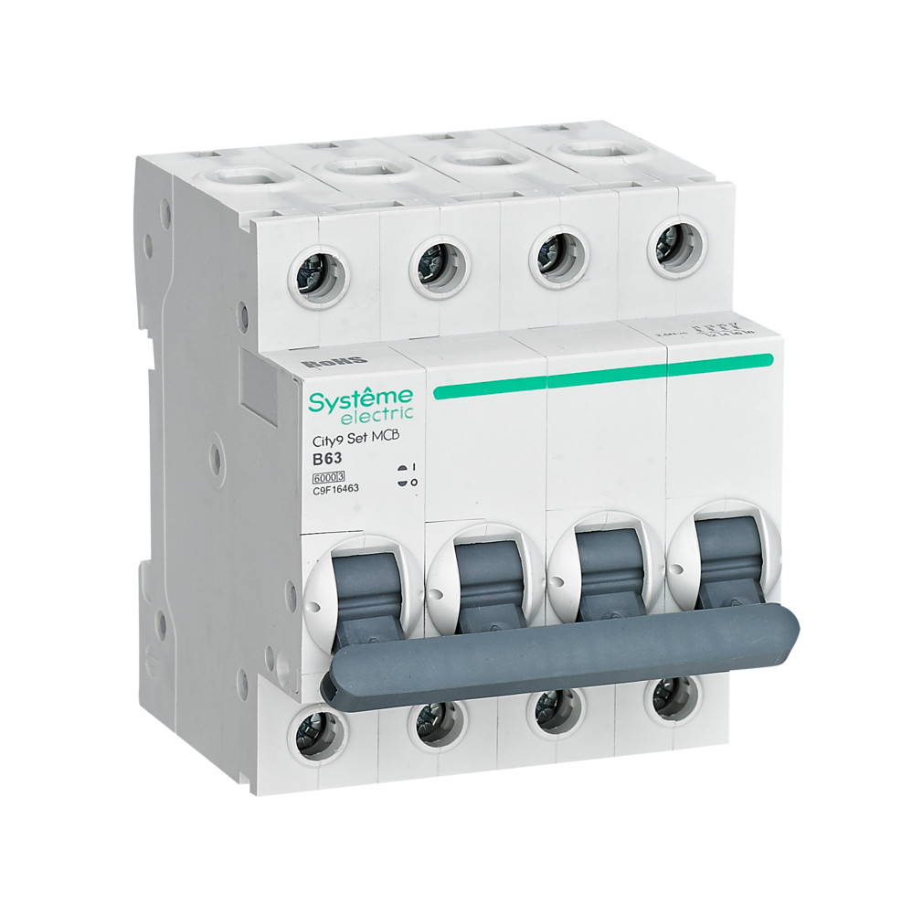 Systeme Electric City9 Set Автоматический выключатель (АВ) B 63А 4P 6kA 400В