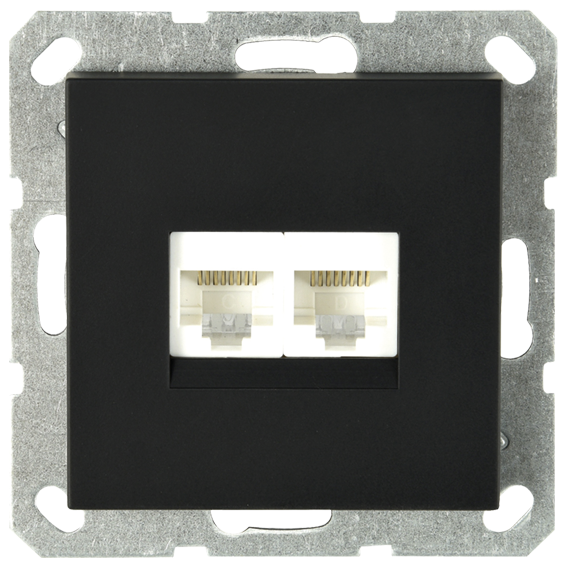 Jasmart G Черный матовый Розетка RJ45 2-ая, 6 категория