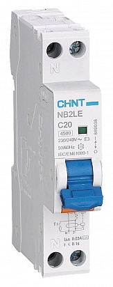 CHINT Диф. авт. выкл. NB2LE 1P+N 25A 30mA 1мод., х-ка С, электронный тип A, 6kA (R)