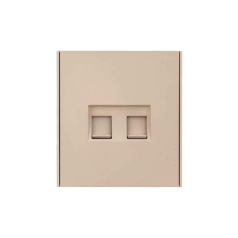 KRANZ STRONG Розетка компьютерная двойная RJ45+RJ45 кат6 с/у шелк, с 1-пост. рамкой