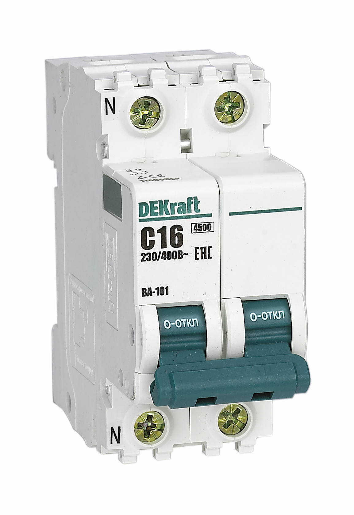 DEKraft Авт. выкл. 1P+N 32А х-ка D ВА-101 4,5кА