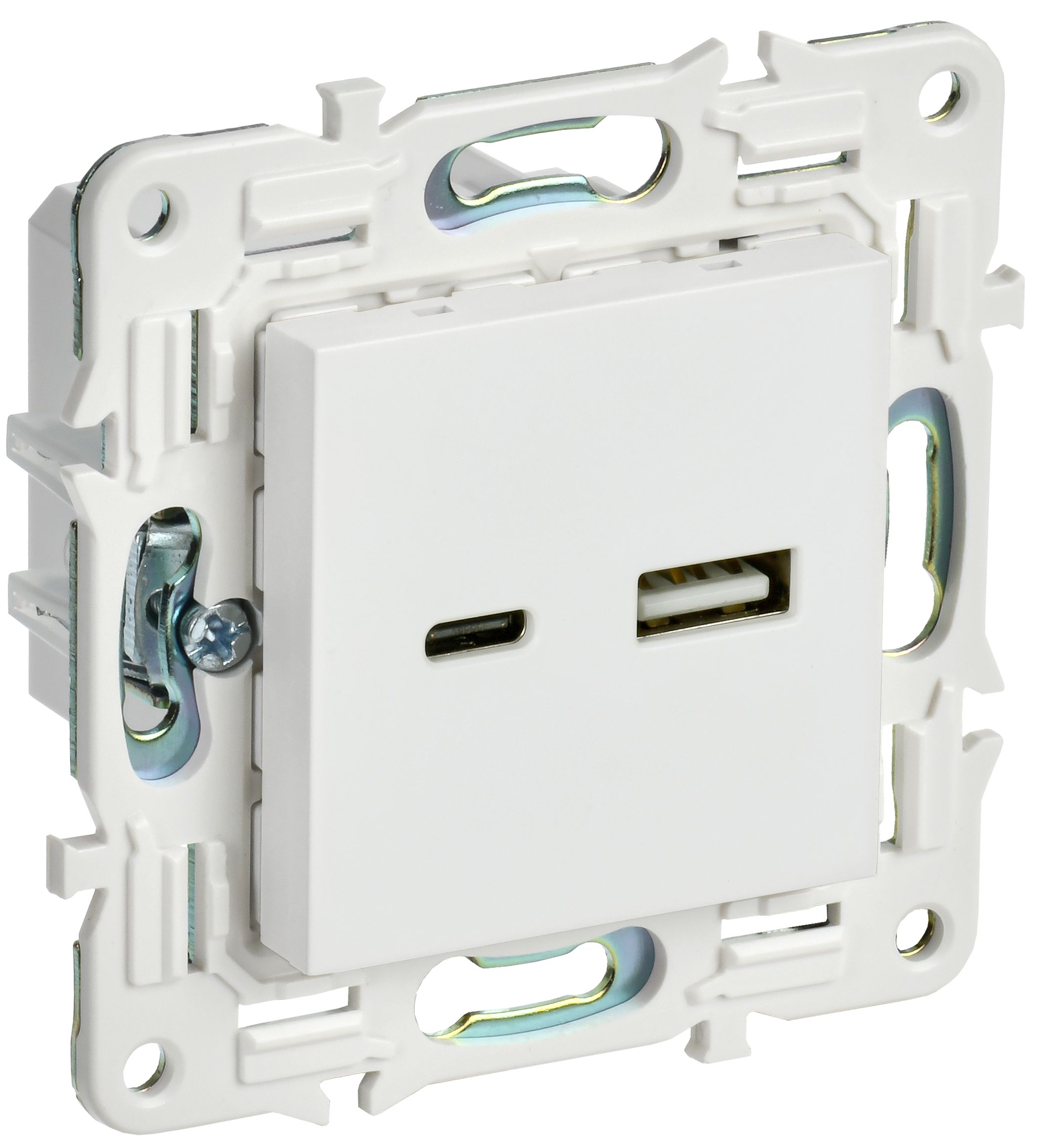 IEK SKANDY Арктический белый Розетка USB A+C 3,1А SK-R14W