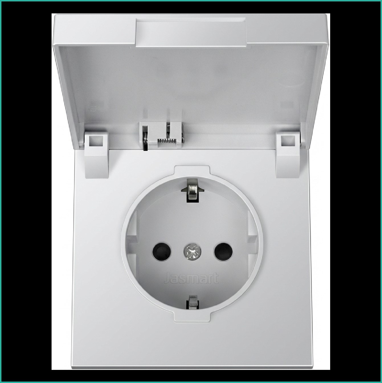 Jasmart FD Алюминий Розетка с/з со шторками с крышкой 16A 250V~