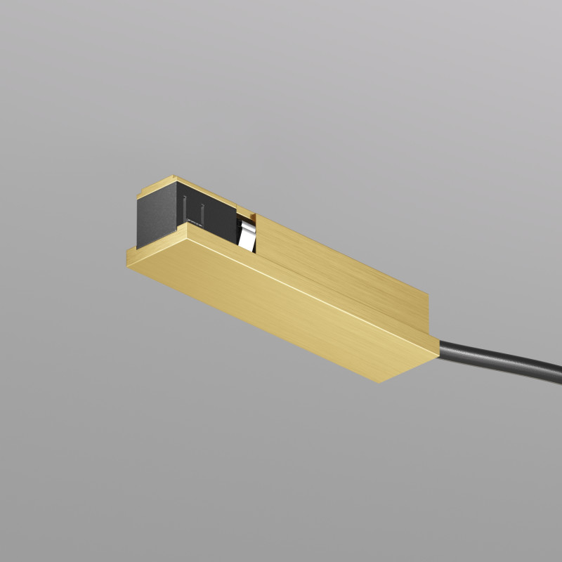 Denkirs TR5721-SB Подвод питания универсальный (середина/торец), для трека SHINE BASE, 48V DC, IP20, сатинированная латунь, алюминий
