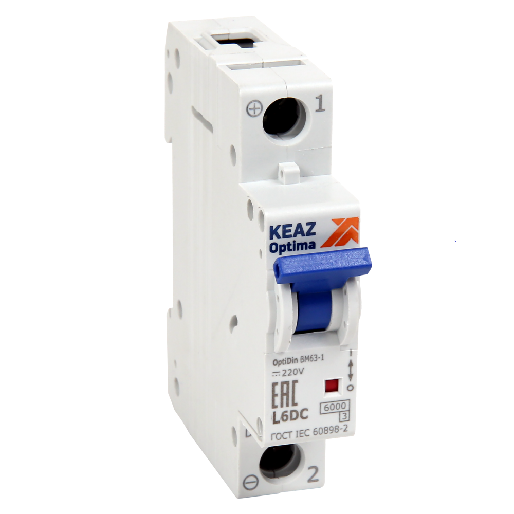 КЭАЗ OptiDin BM63 Автоматический выключатель 1P 8A Z 6кА DC (BM63-1Z8-DC-УХЛ3)
