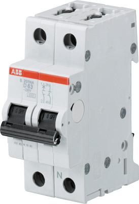 ABB Выключатель автоматический 1P+N S201M D6NA