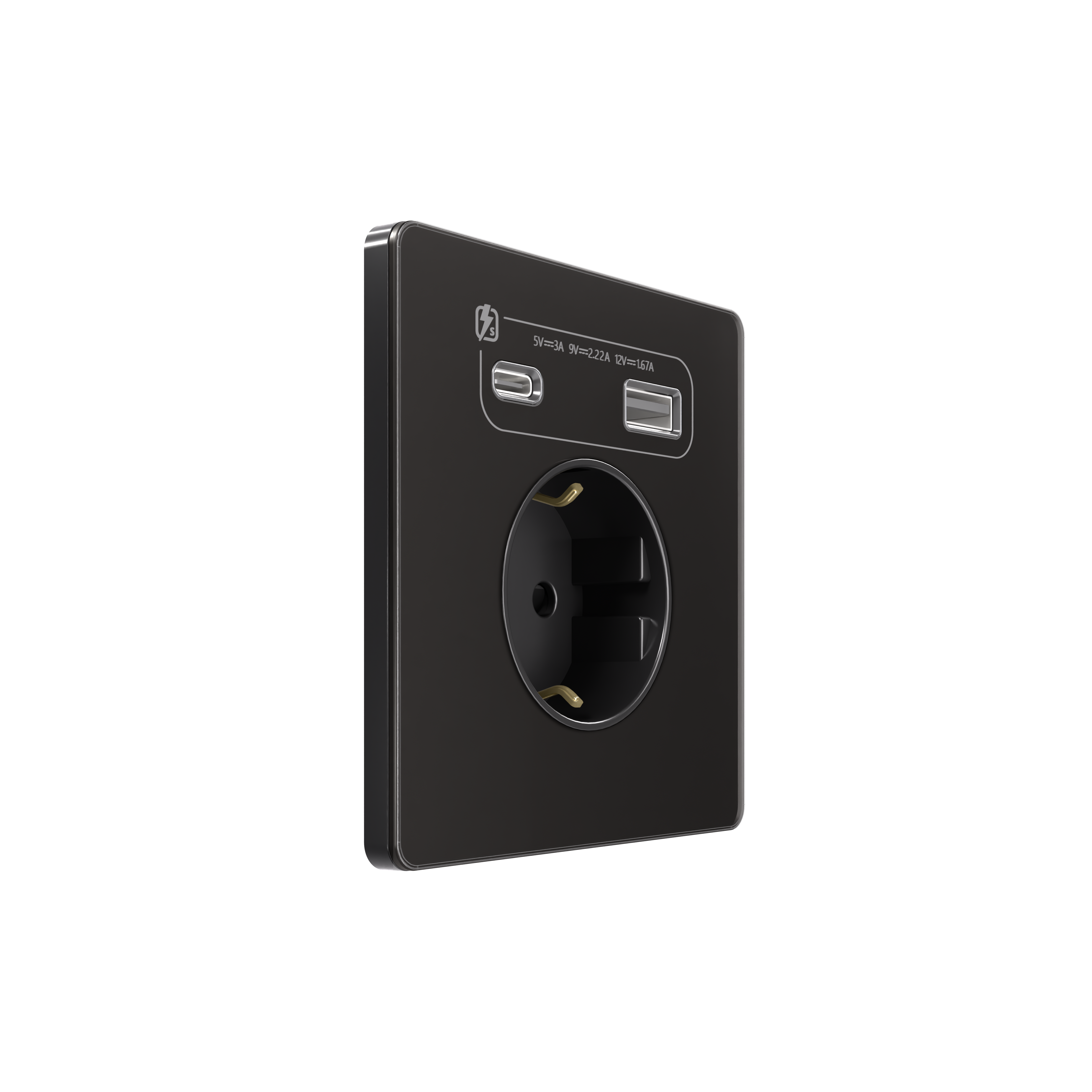 Systeme Electric Systeme Infinity Полярная ночь Розетка с заземлением со шт. с USB А+С 20Вт