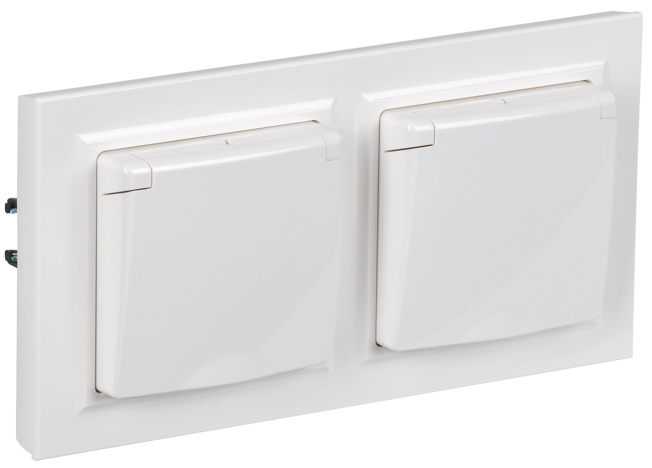 IEK BRITE Белый Розетка с кр. 16А IP44 РСбш10-3-44-БрБ в сборе 2шт