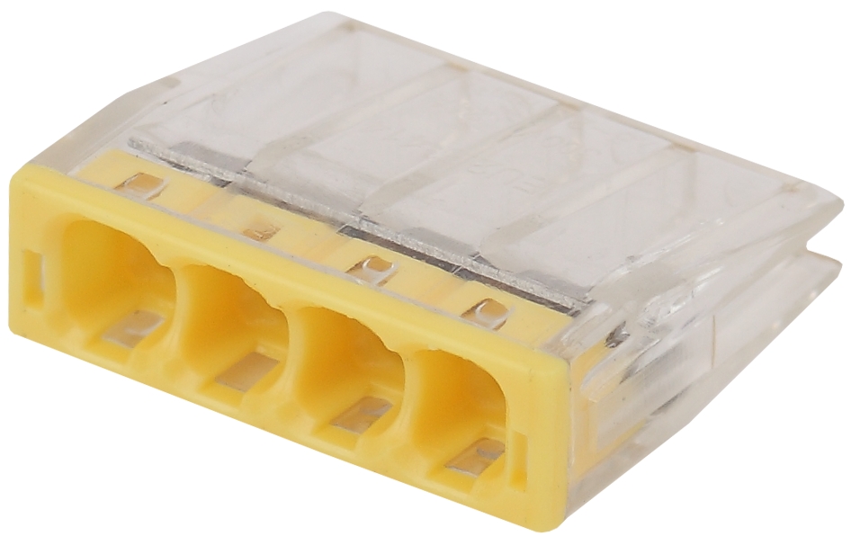 Клемма ЭРА компактная с пастой серия 244 4 отверстия 0.5-2.5 мм2 упаковка 100 шт.