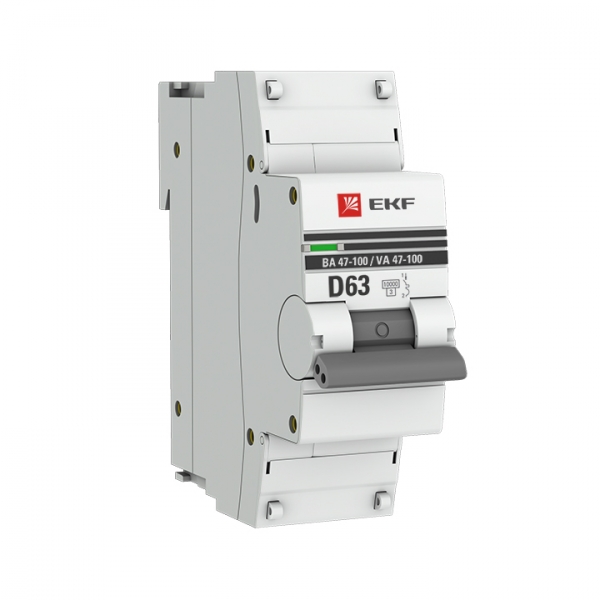 EKF PROxima ВА 47-100 Автоматический выключатель  (D) 1P 63А 10kA