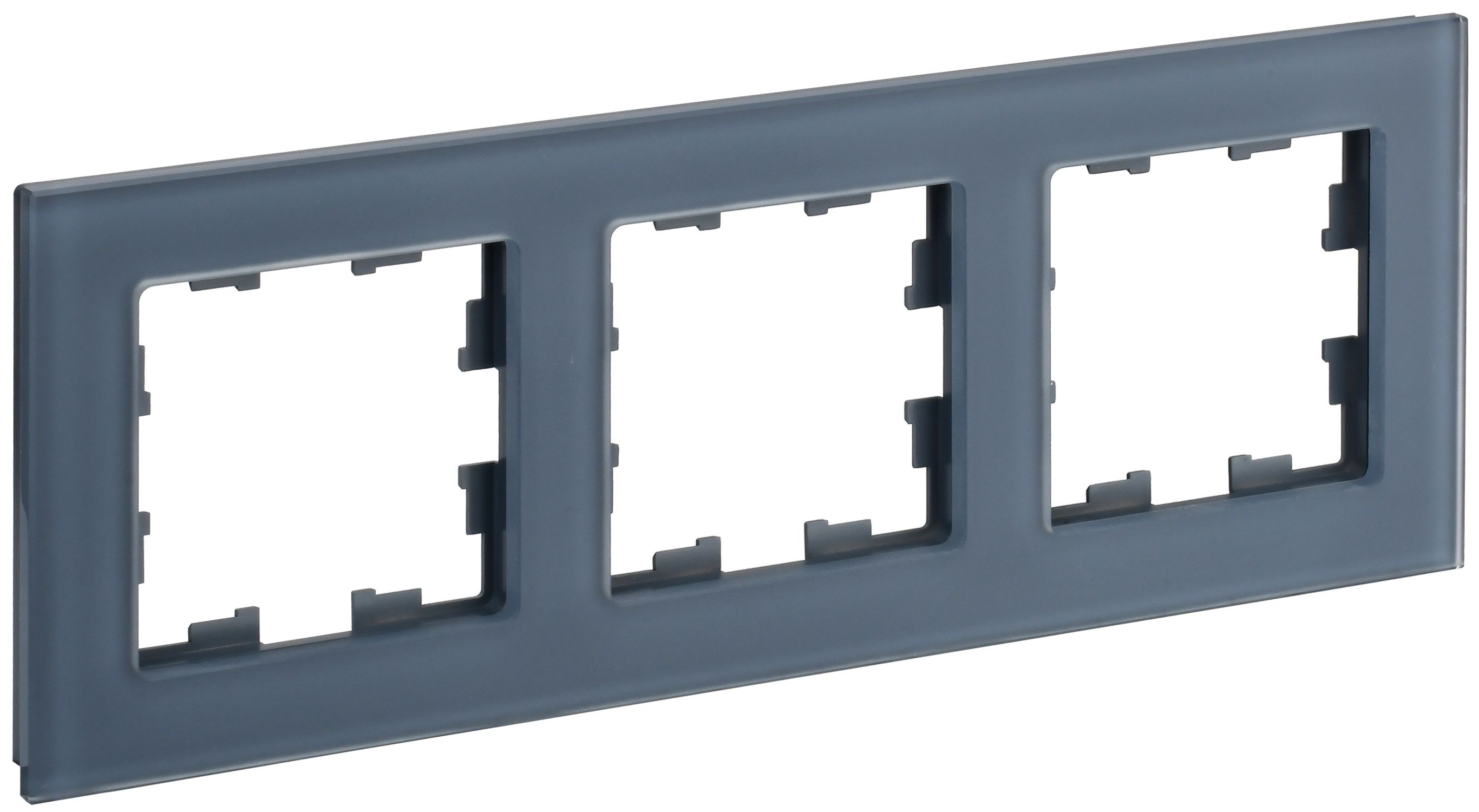 IEK BRITE DECOR Маренго матовый стекло Рамка 3-мест. РУ-3-2-Бр