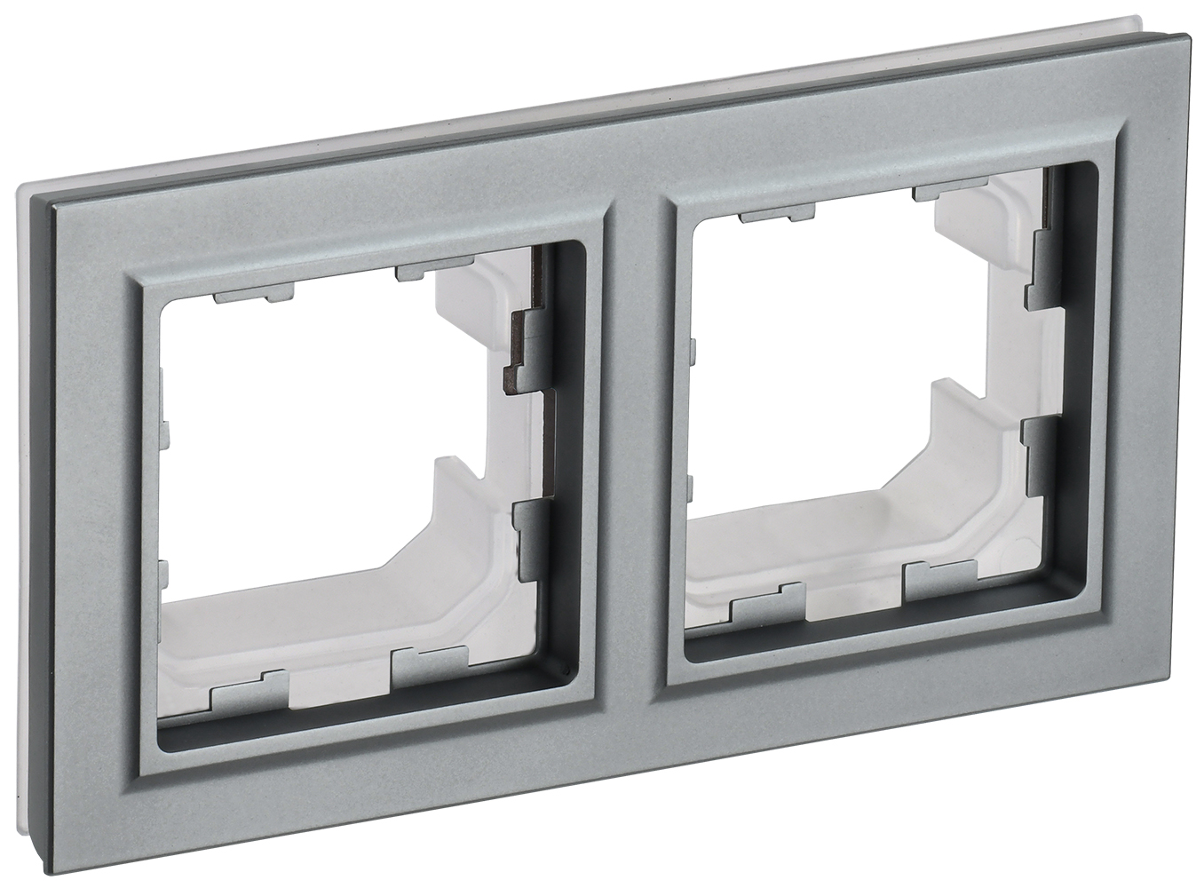 IEK BRITE Рамка 2-местная IP44 РУ-2-БрС-44 сталь