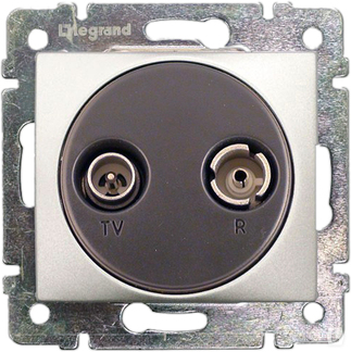 Legrand Valena Алюминий Розетка TV-FM проходная 862 МГц 14 дБ