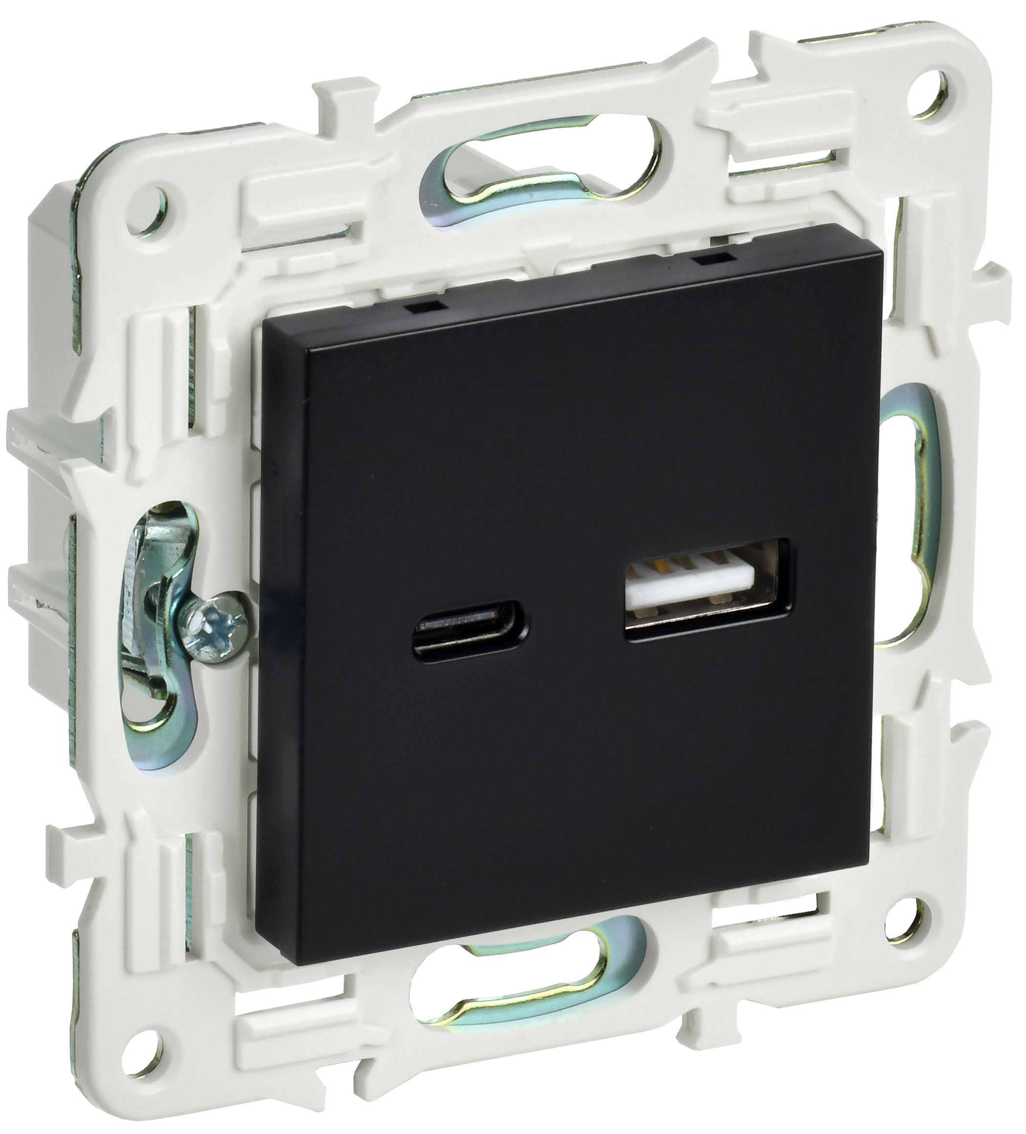 IEK SKANDY Черный Розетка USB A+C 3,1А SK-R14Bl
