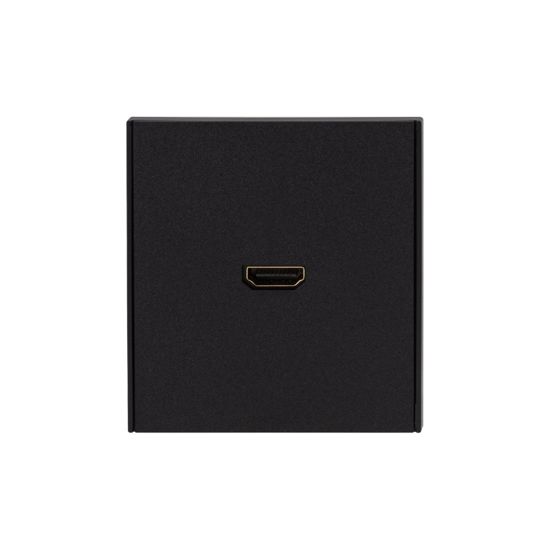 KRANZ STRONG Розетка HDMI с/у антрацит , с 1-пост. рамкой
