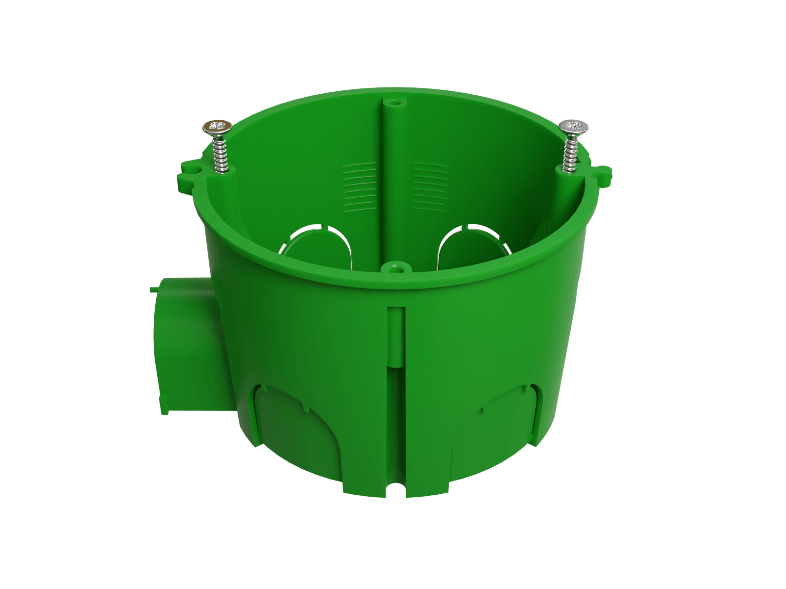 Коробка установочная ЭРА KUTS1-68-45-green зеленая 68х45мм для твердых стен с саморезами, один стыковочный узел IP20