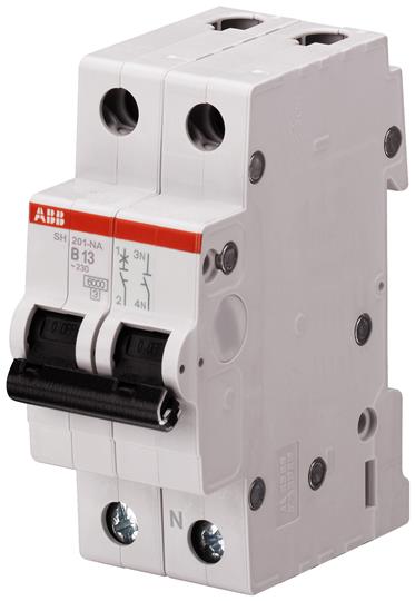 ABB Выключатель автоматический 1P+N SH201 C 2 NA