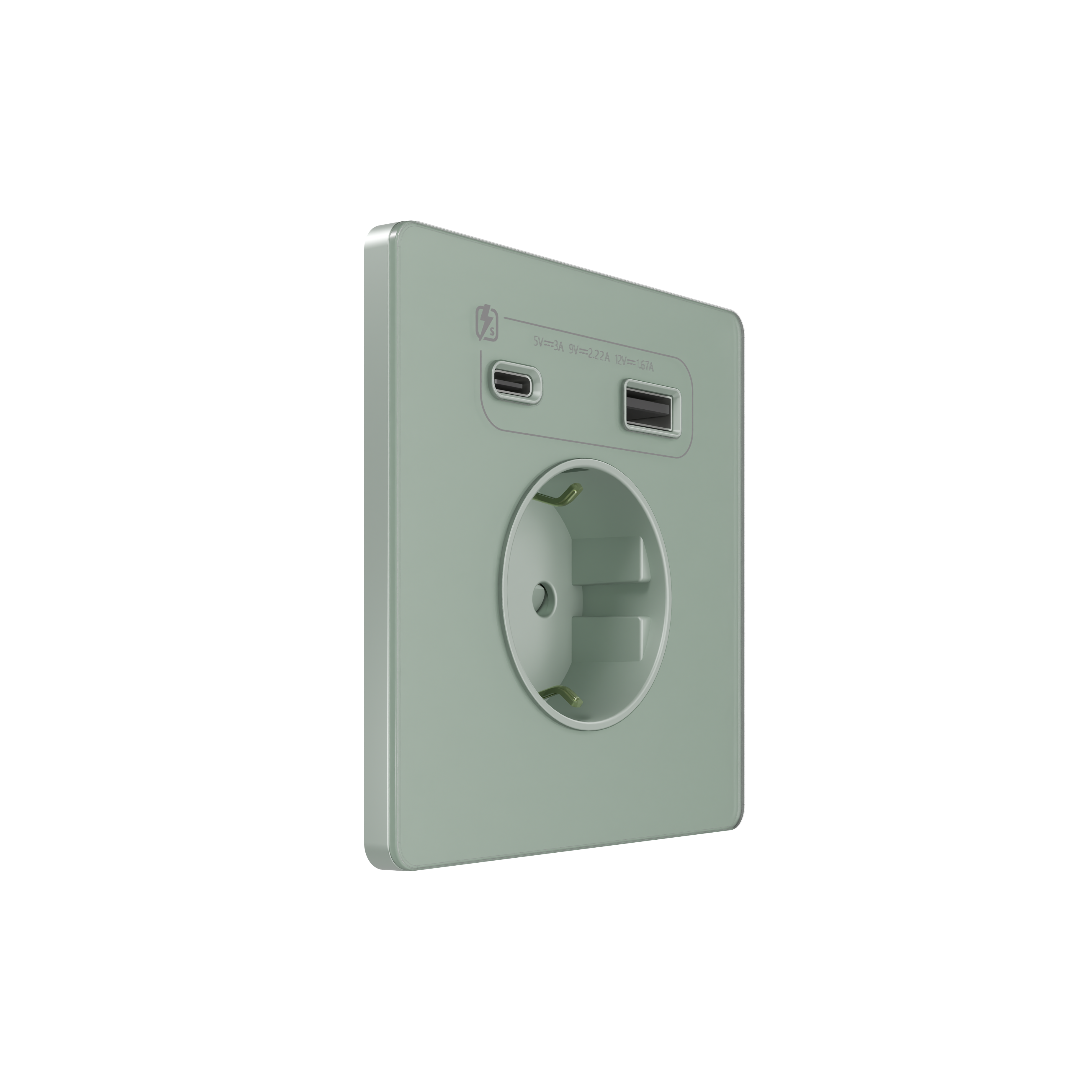 Systeme Electric Systeme Infinity Таежное утро Розетка с заземлением со шт. с USB А+С 20Вт