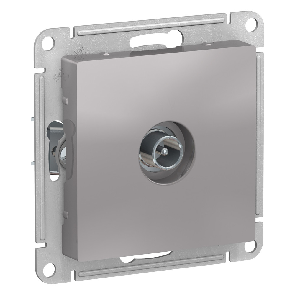 SE AtlasDesign Алюминий Розетка TV проходная 4DB, механизм