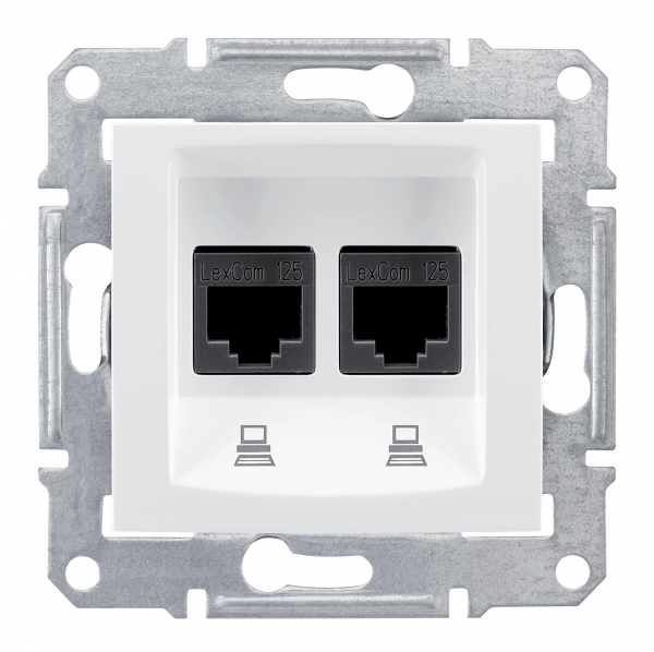 SE Sedna Бел Розетка компьютерная 2-ая RJ45 кат. 6 STP