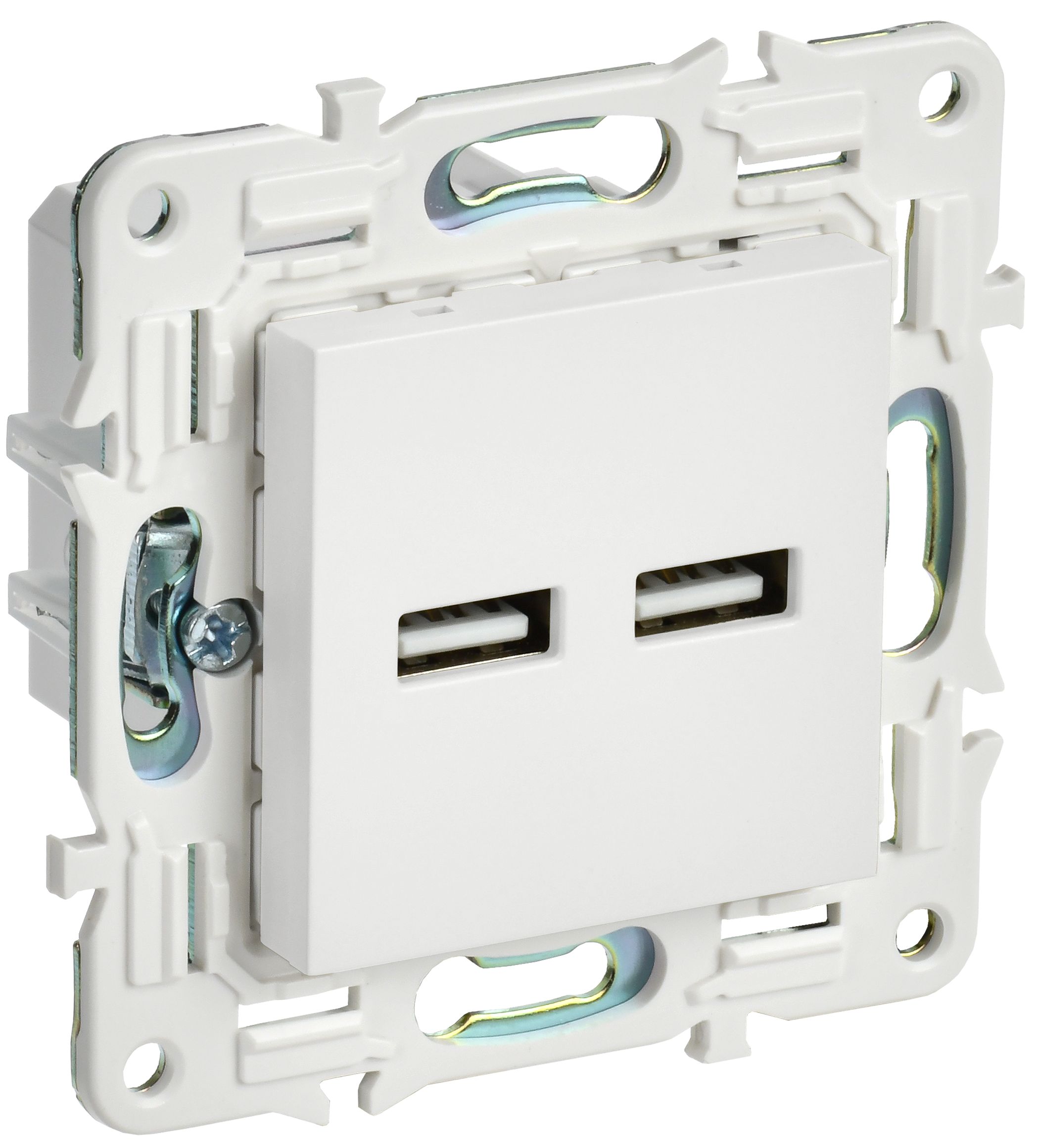 IEK SKANDY Арктический белый Розетка USB A+A 3,1А SK-R15W