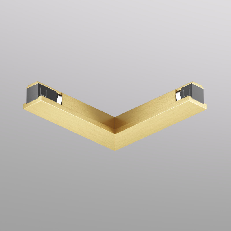 Denkirs TR5723-SB Электрический коннектор 90° потолок-потолок, для трека SHINE BASE, сатинированная латунь, алюминий