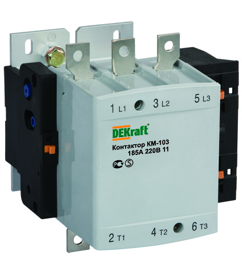 Dekraft Контактор 185А 220В АС3 1НО+1НЗ КМ-103