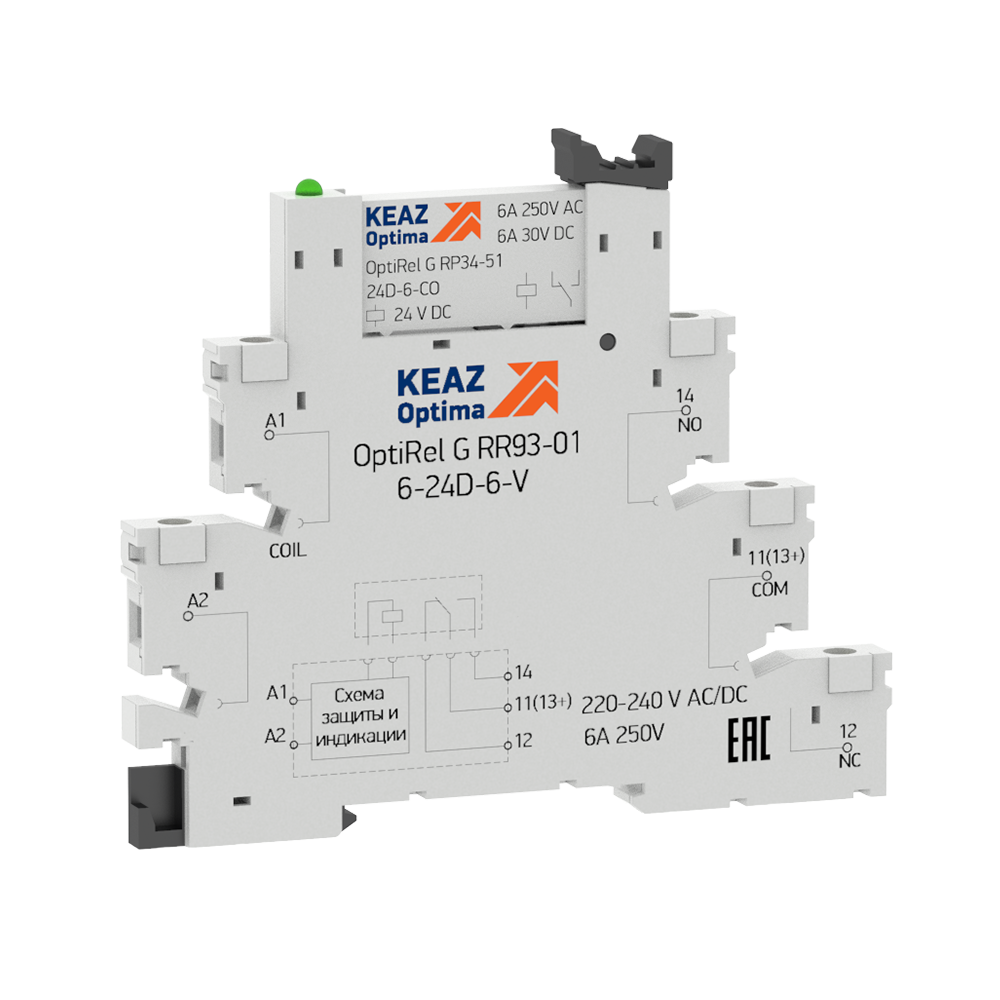 КЭАЗ Розетка для реле OptiRel G RR93-01-110-125U-6-V