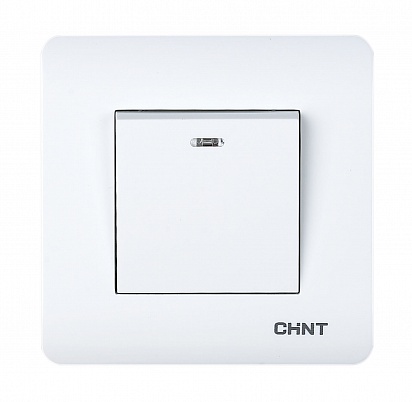 CHINT 1-клавишный проходной выключатель с LED-подсветкой 10А 250В NEW3