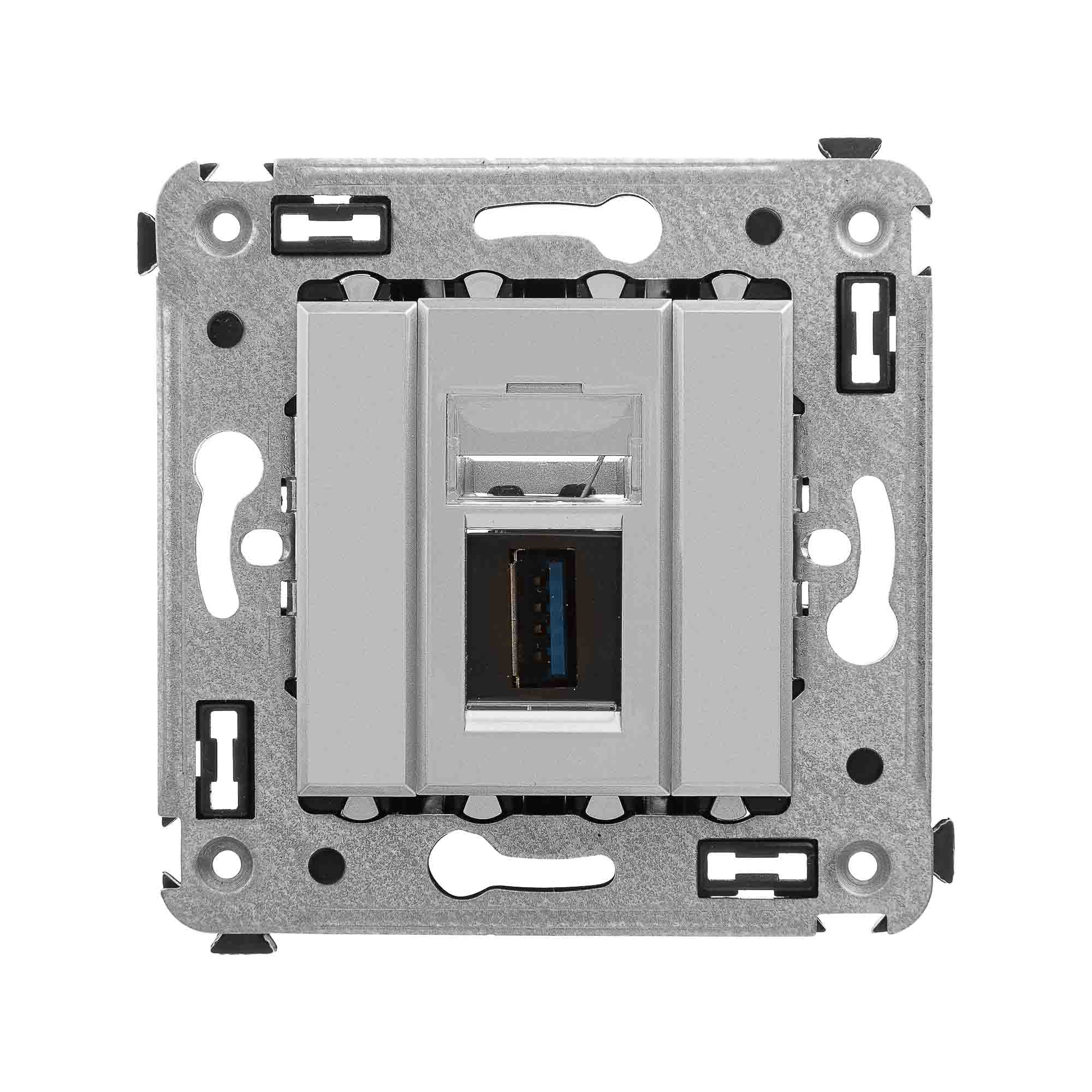 DKC Avanti Закаленная сталь Розетка одинарная тип А-А USB 3.0