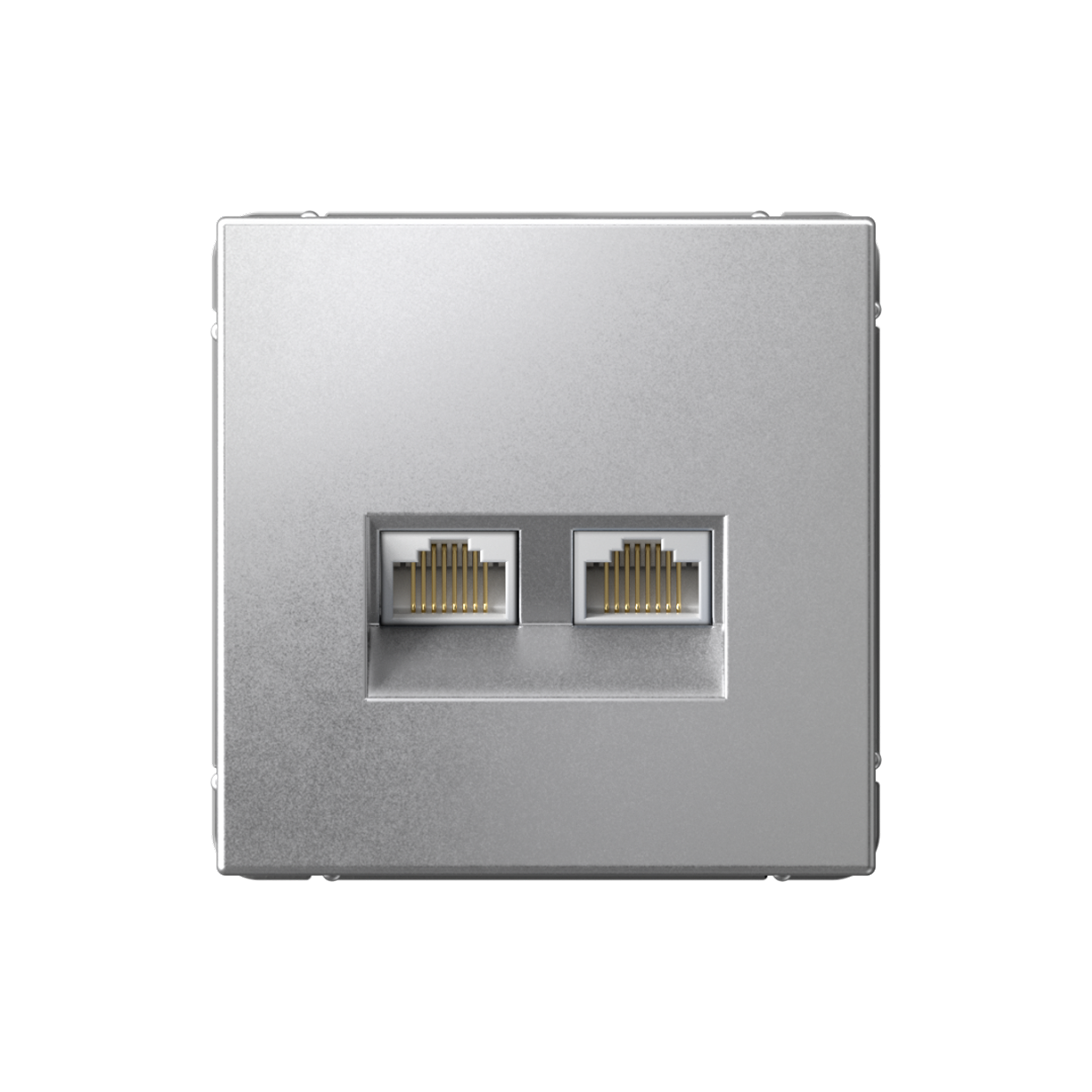 Systeme Electric ArtGallery Алюминий Розетка двойная компьютерная RJ45+RJ45, кат. 5е, механизм